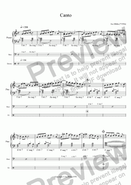 page one of CANTO for jazz trio