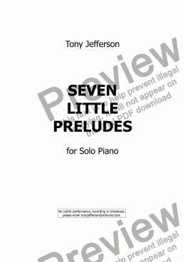 page one of Seven little preludes