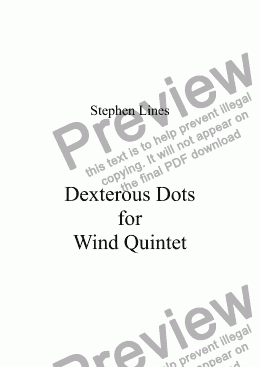 page one of Wind Quintet: Dexterous Dots