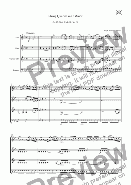 page one of Haydn Quartet in C Minor