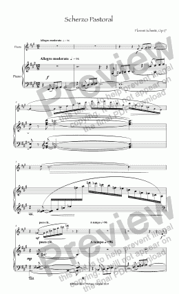 page one of Schmitt, Scherzo Pastoral flute & piano