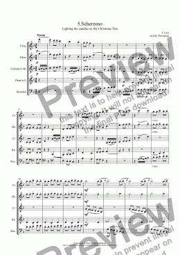 page one of Liszt: Weihnachtsbaum (Christmas Tree Suite) No.5.Scherzoso (lighting the candles on the Christmas Tree) arr.wind quintet