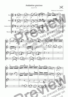 page one of Mozart Andantino grazioso from K. 196