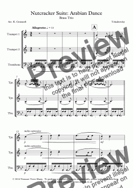 page one of Nutcracker Suite: Arabian Dance - Brass Trio (2 tpt 1 tbn)