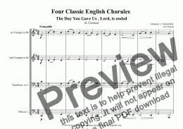 page one of Four Classic English Chorales/Hymns for Brass Quartet