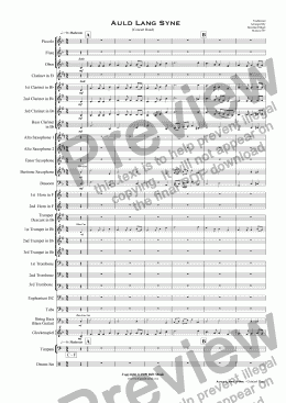 page one of Auld Lang Syne (Concert Band) Version 2