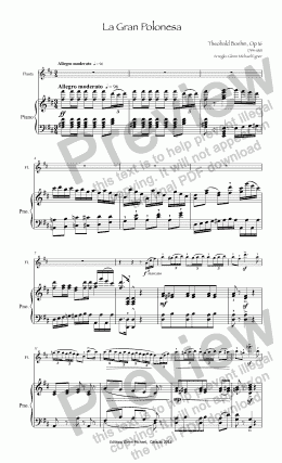 page one of Boehm La Gran Polonesa for flute & pno