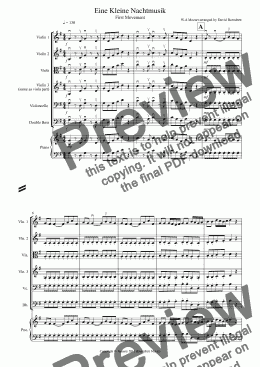 page one of Eine Kleine Nachtmusik (1st Movement) for String Orchestra