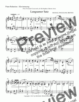 page one of Langsamer Satz - Klavierauszug
