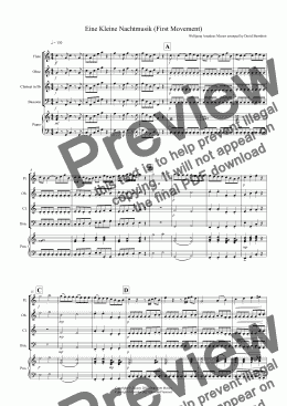 page one of Eine Kleine Nachtmusik (1st Movement) for Wind Quartet