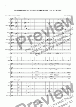 page one of Magna Carta Cantata - No.4 - Full Score - CHORUS (SATB) - "TO MAKE THE PEOPLE FITTEST TO CHOOSE"