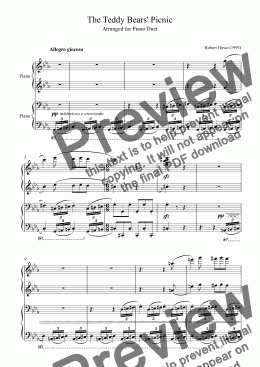 page one of The Teddy Bears’ Picnic Jr (piano duet)