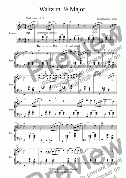 page one of  Waltz in Bb Major