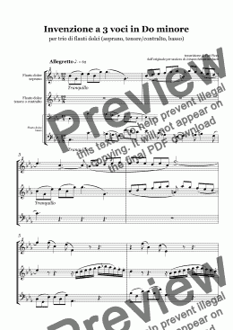 page one of Invenzione a 3 voci in Do minore/3 voices symphony in Cm 