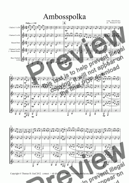 page one of Amboss-Polka - Clarinet Quartet