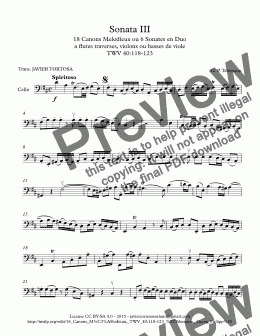 page one of Sonata III