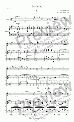 page one of Dvorak Flute Sonatina Op 100