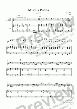page one of Misella Puella (flute & piano) [1993]