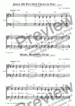 page one of Jesus, We Put Our Trust in You & Mary, Morning Star