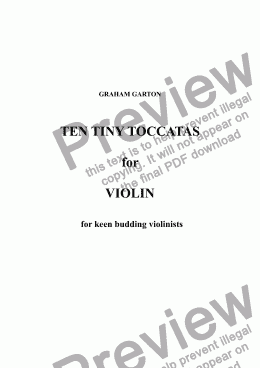page one of VIOLIN MUSIC - TINY TOCCATA for KATIE No.1 of Ten Tiny Toccatas (transcribed from Piano Tiny Toccata No.1 for DONNA