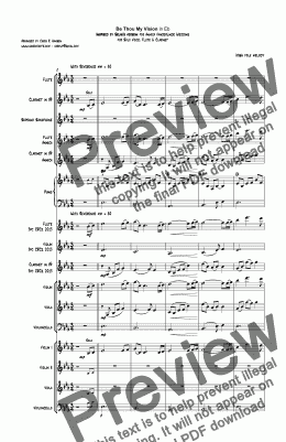 page one of Be Thou My Vision in Eb Inspired by Selah’s version for Annica VanderLinde Wedding for Solo Voice, Flute & Clarinet