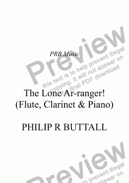 page one of The Lone Ar-ranger! (Flute, Clarinet & Piano)