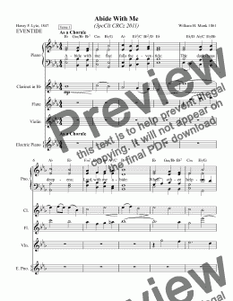 page one of Abide With Me (HYMN)