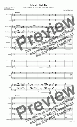page one of Adeste Fidelis for Small Orchestra & Choir