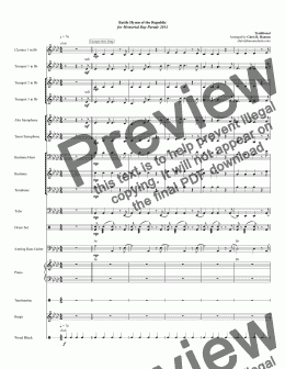 page one of Battle Hymn of the Republic for Memorial Day Parade 2014