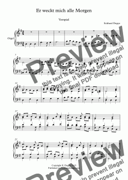 page one of ’Er weckt mich alle Morgen’ Choral Vorspiel (1) ( Band VII)