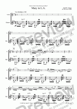 page one of Mary in L.A. (GKM/Score & Parts)