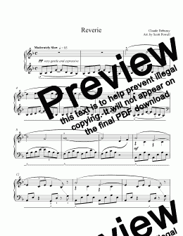 page one of Reverie, for early intermediate piano 