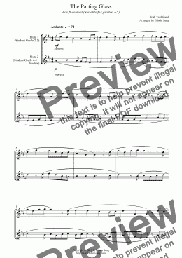 page one of The Parting Glass (for flute duet, suitable for grades 2-5) (152OBDU04)