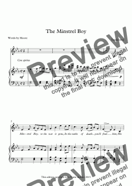 page one of The Minstrel Boy