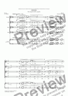 page one of PART-SONG - ’ENVOI’ for SATB a cappella - Words J. R. Heron