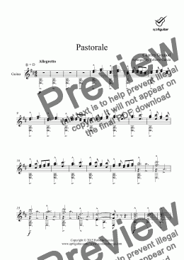 page one of Pastorale for solo guitar