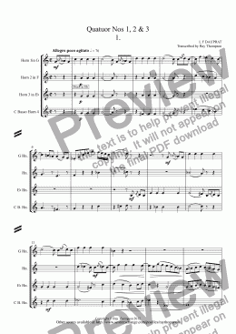 page one of Dauprat: Horn Quartets Nos. 1,2 &3 (Quatuor Nos 1, 2 & 3)