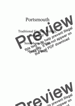 page one of Portsmouth for Saxophone Quartet