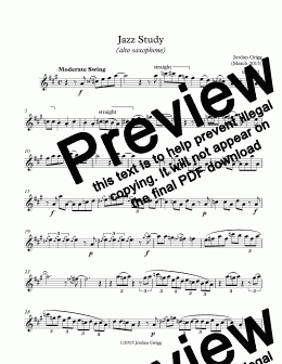 page one of Jazz Study (alto saxophone)