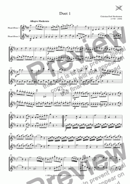 page one of Hartheman Six Oboe Duets