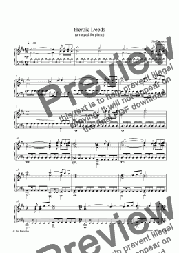 page one of Heroic Deeds (piano)