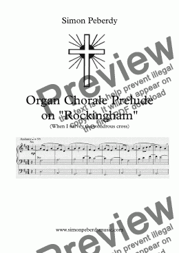 page one of Organ Chorale Prelude on Rockingham (When I survey the wondrous cross)