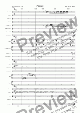 page one of Parade (orchestra)