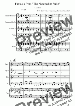 page one of March (Fantasia from the Nutcracker) for Brass Quartet
