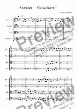 page one of Revelation  1 （String Quartet）
