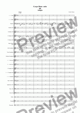 page one of Adagio (No.3 of Carpe Diem suite)