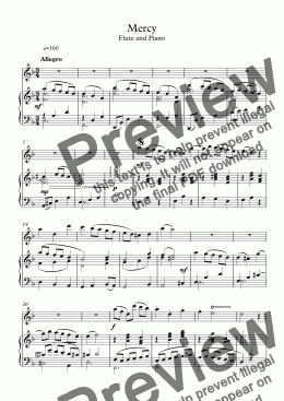 page one of Mercy - Flute solo