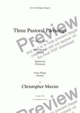 page one of Three Pastoral Partsongs