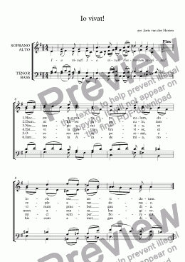 page one of Io vivat! [student song] (choir SATB)