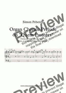 page one of Organ Chorale Prelude on Quem Pastores (Jesus, good above all other)